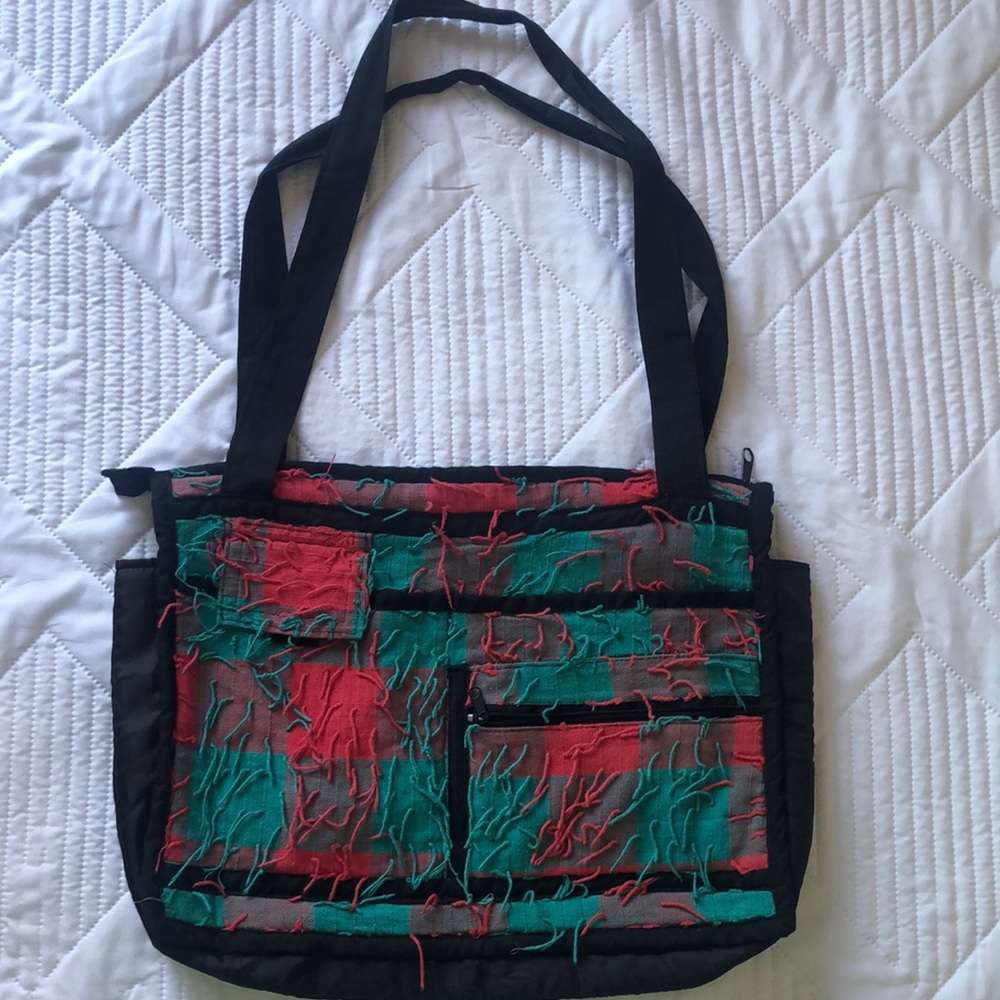 Stylish Black and Red Tote Bag